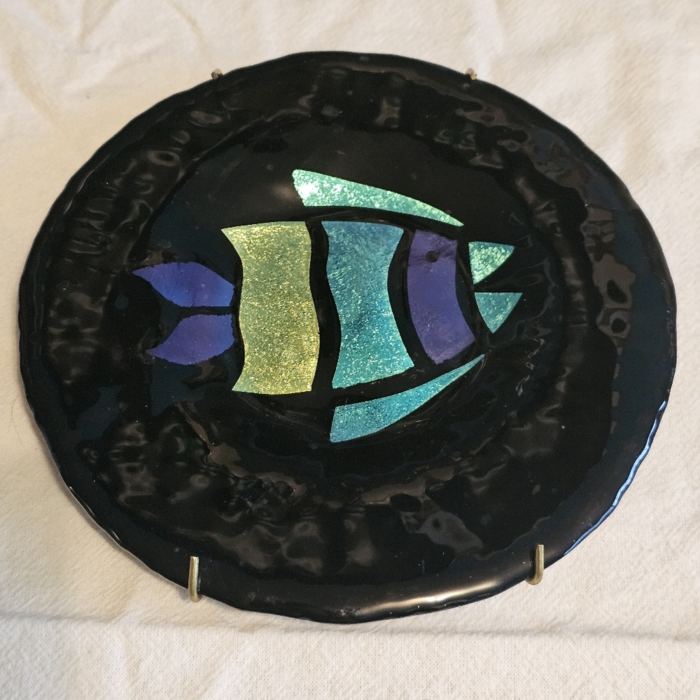 Gorgeous Fused Glass Fish Plate